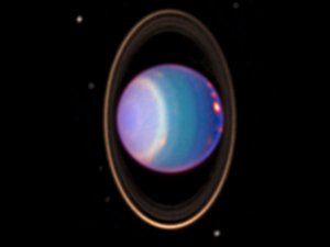 Uranus mit Ringen in Seitenlage HST-Bild